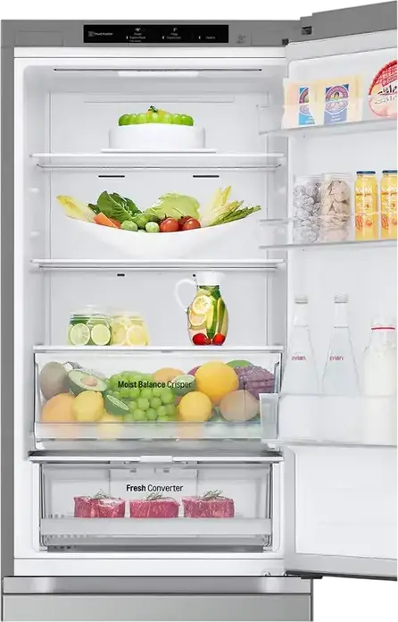 LG GBV3100EEP Freestanding Combi Refrigerator, 344L Total Net Volume, No Frost, Smart Inverter Compressor, DoorCooling+, LinearCooling, Silver