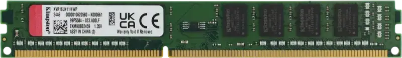 Memorie RAM Kingston ValueRAM, DDR3 SDRAM, 1600 MHz, 4 GB, KVR16LN11/4WP