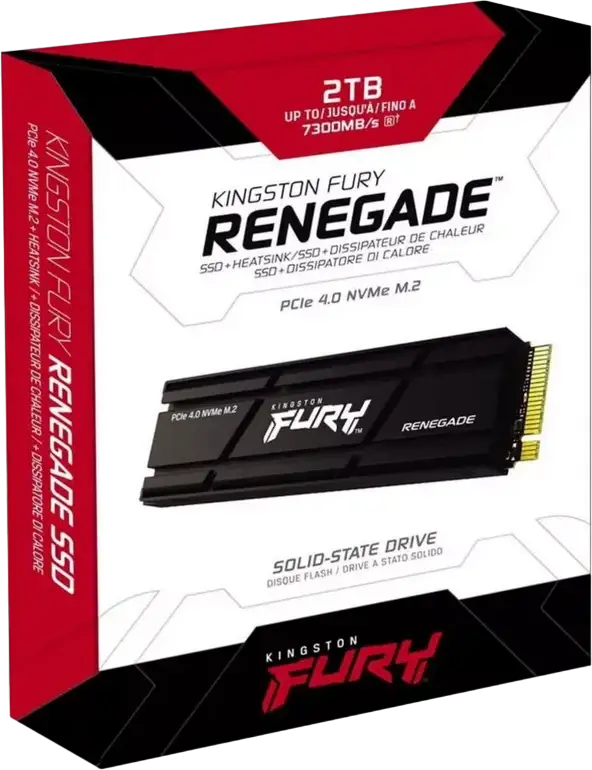 SSD Kingston FURY Renegade SFYRDK/2000G 2TB M.2 2280 NVMe PCIe 4.0 x4 cu Radiator Integrat, Citire pana la 7300MB/s, Scriere pana la 7000MB/s, Compatibil PS5