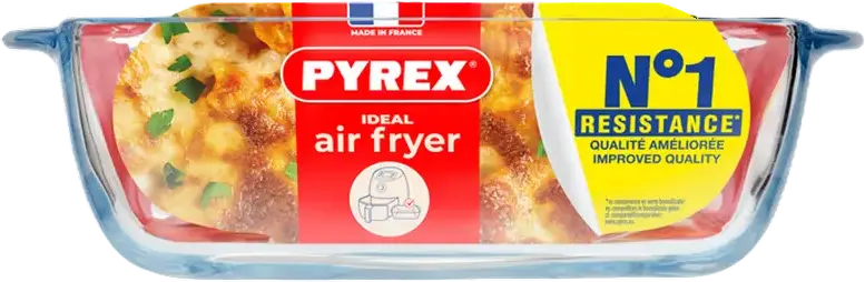 Vas de Gătit Pătrat Pyrex 211B100 din Sticlă Borosilicată, Capacitate 1L, Rezistent la Temperaturi -40°C până la +350°C, Compatibil Cu Cuptor și Microunde