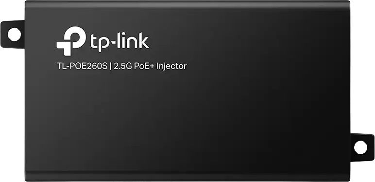 TP-Link TL-POE260S 2.5G PoE+ Injector, 2.5 Gbps Data Rate, IEEE 802.3af/at Standards, 30W Power, 100m Max Distance, Plug & Play, Black
