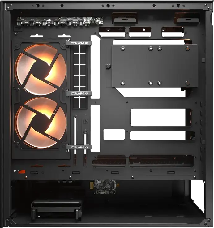 Корпус Cougar CFV235 Vision CGR-2DA4B-V Midi-Tower, LCD-монитор 9.16", закаленное стекло, поддержка ATX, ARGB вентиляторы, черный