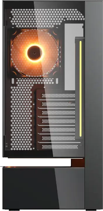 Корпус Cougar CFV235 Vision CGR-2DA4B-V Midi-Tower, LCD-монитор 9.16", закаленное стекло, поддержка ATX, ARGB вентиляторы, черный