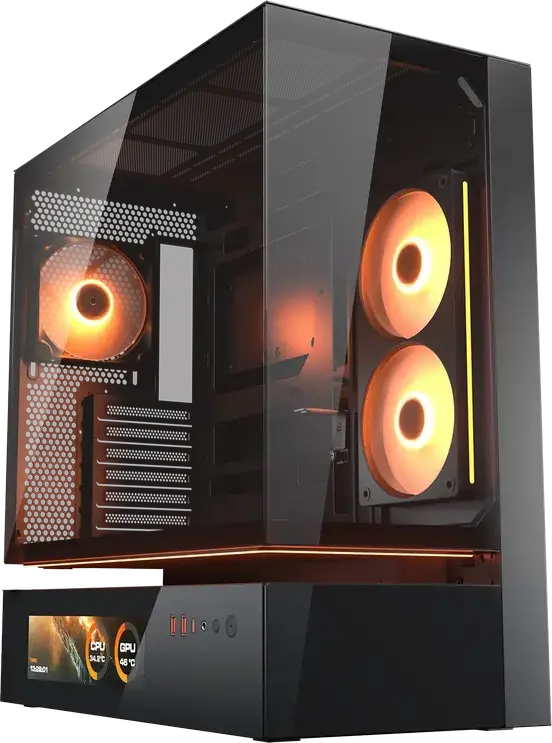 Carcasă PC Cougar CFV235 Vision, Midi-Tower, Fără PSU, Negru