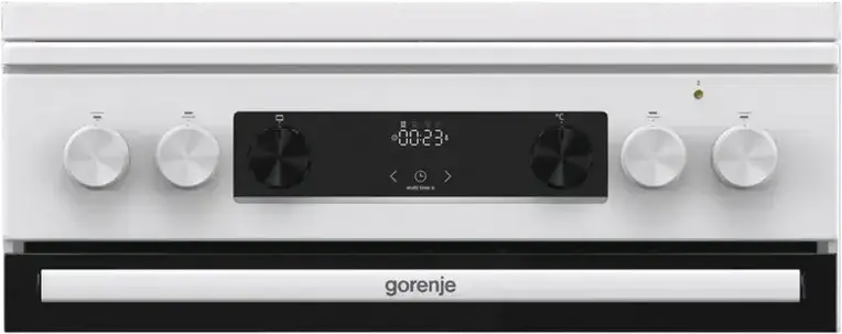 Gorenje GKS6C71WA Mixed Cooker, Gas Hob with WOK Burner, Electric Oven 71L, AquaClean, Convection, HomeMade Cavity, Cast Iron Grates, White, 60cm