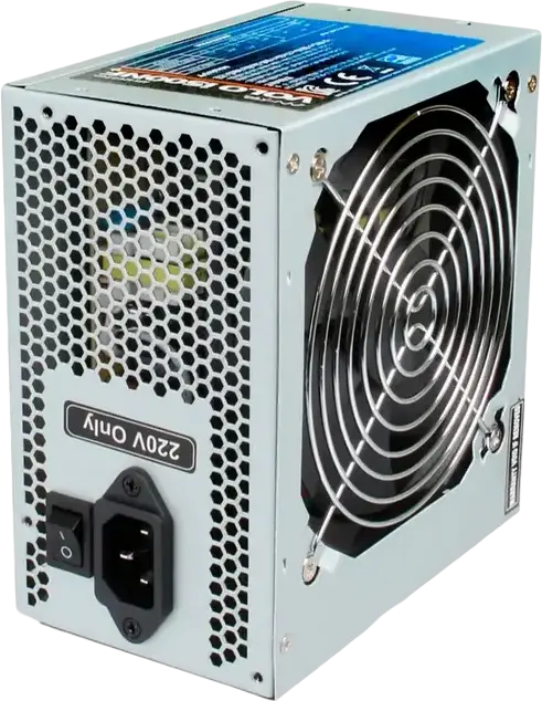 Sohoo ATX-500W-12 Internal PC Power Supply, 500W ATX Form Factor, Non-Modular, Passive PFC, 120mm Fan, Silver, 220-240V