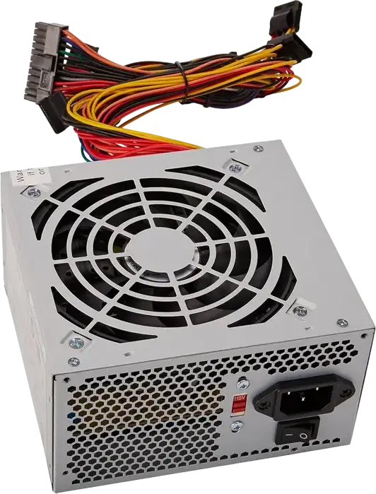 Sohoo ATX-500W-12 Internal PC Power Supply, 500W ATX Form Factor, Non-Modular, Passive PFC, 120mm Fan, Silver, 220-240V