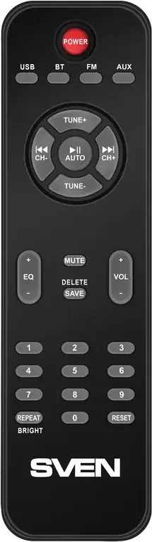 SVEN MS-315 2.1 Multimedia Speaker System, 46W RMS, Bluetooth, USB, AUX, FM Radio, MDF Wooden Subwoofer, LED Display, Remote Control, Black