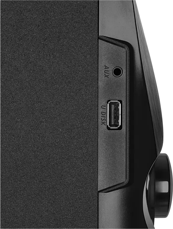 SVEN MS-315 2.1 Multimedia Speaker System, 46W RMS, Bluetooth, USB, AUX, FM Radio, MDF Wooden Subwoofer, LED Display, Remote Control, Black