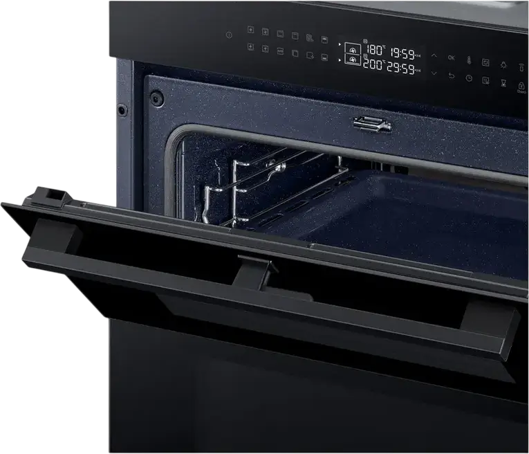 Samsung NV7B4345VAK Bespoke Dual Cook Flex Built-in Electric Oven, 76L, A+ Energy Class, Wi-Fi SmartThings, Air Sous Vide, Black