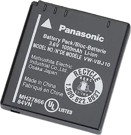 Panasonic VW-VBJ10E-K Lithium-ion Battery 3.6V 1000mAh for HDC-SD9, HDC-HS9, HDC-SD5, HDC-SD1, HDC-SX5, HDC-DX1 Camcorders
