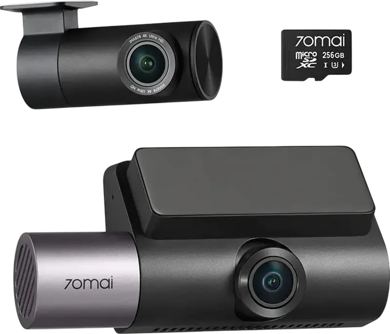 Set Dash Cam față și spate 70mai T800 + Rear Cam RC24, Negru
