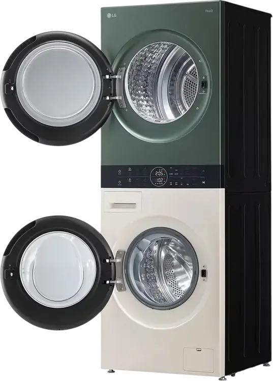 Centrale LG WashTower WT1210EGF Masina de Spalat si Uscator Integrate, Capacitate 12kg/10kg, AI DD, TurboWash 360, Pompa de Calura, ThinQ, Clasa A