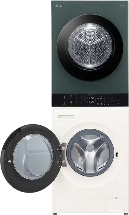 Centrale LG WashTower WT1210EGF Masina de Spalat si Uscator Integrate, Capacitate 12kg/10kg, AI DD, TurboWash 360, Pompa de Calura, ThinQ, Clasa A