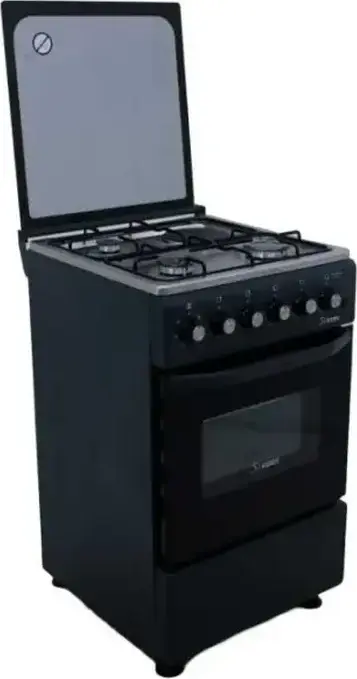 Aragaz Mixt KUBB TD1311MGLsK3 cu 4 Zone de Gatire Gaz si Electrice, Cuptor Electric 52L Clasa A, Blat Inox, Negru, Dimensiuni 50x50x85 cm