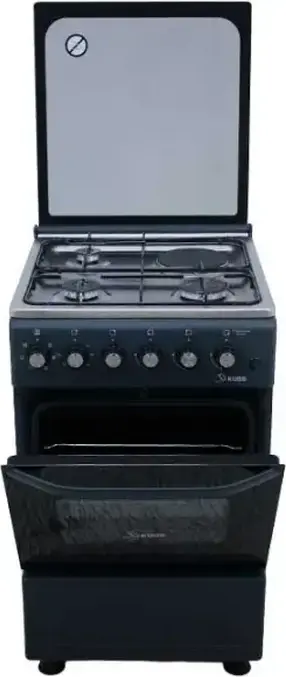 Aragaz Mixt KUBB TD1311MGLsK3 cu 4 Zone de Gatire Gaz si Electrice, Cuptor Electric 52L Clasa A, Blat Inox, Negru, Dimensiuni 50x50x85 cm