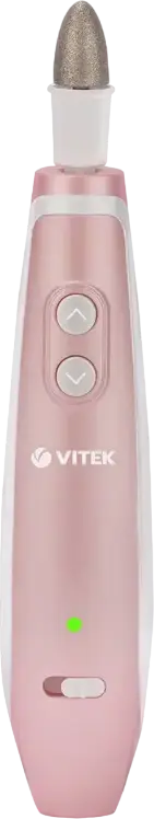 VITEK VT-2215BK Manicure and Pedicure Set, 4600 rpm, 2 Speed Levels, Reversible Rotation, LED Backlight, 7 Attachments with Storage Case, 12W