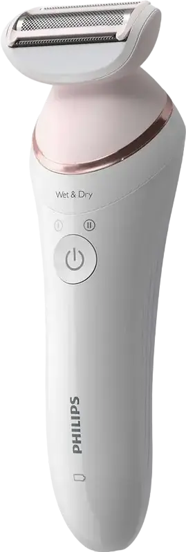 Epilator Philips BRE740/10 Series 8000 Wet & Dry, 32 Pense Ceramic Hipoalergene, Cap Extra-Lat, Lumina Opti-light, cu 6 Accesorii, Alb