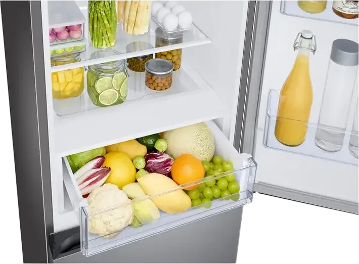 Samsung RB34C602DSA Freestanding Combi Refrigerator, 344L, No Frost, SpaceMax, Digital Inverter, AI Energy Mode, SmartThings, Silver, 185.3 cm