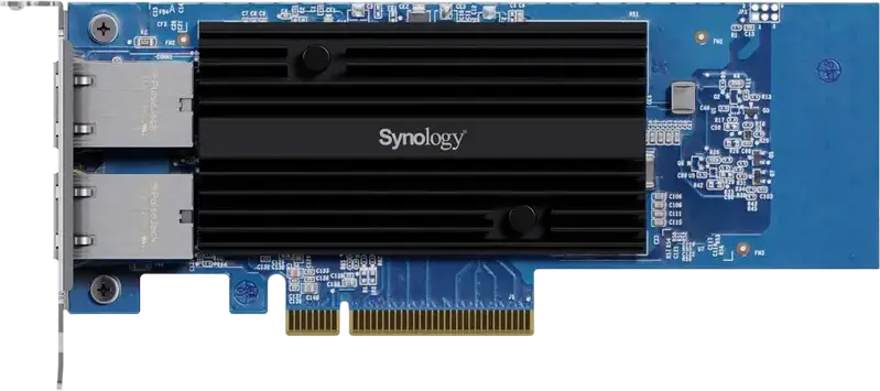 Synology E10G30-T2 Dual-Port 10GbE Network Adapter, PCIe Gen3 x8 Interface, 2x RJ-45 10Gbps/1Gbps LAN, Compatible with Synology NAS Servers