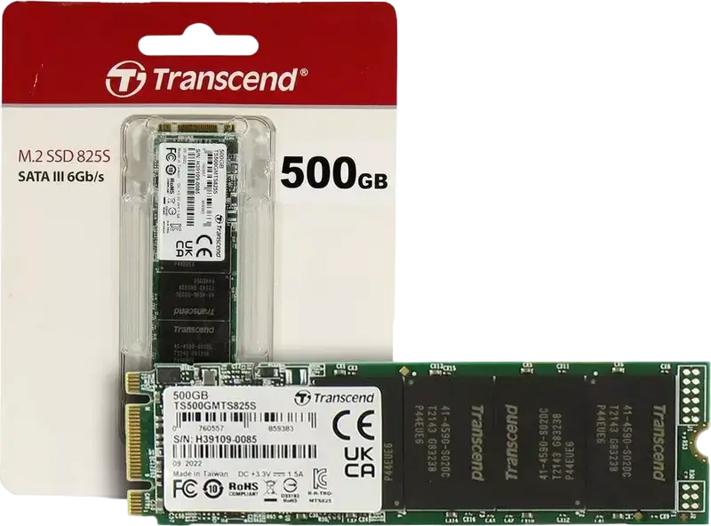 SSD Transcend 825S M.2 2280 SATA III 6Gb/s 500GB Flash 3D NAND, Citire 530MB/s Scriere 480MB/s, TS500GMTS825S
