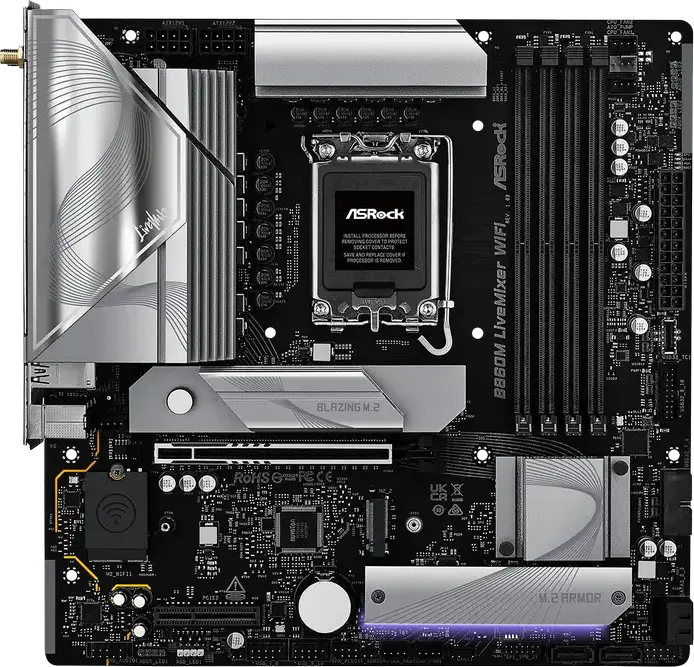 Placă de bază ASRock B860M LiveMixer WiFi, LGA1851, Intel B860, Micro-ATX