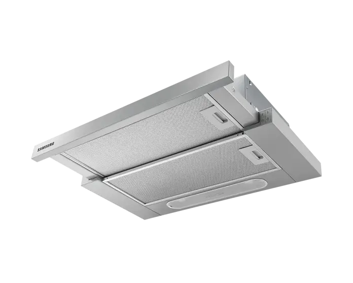 Samsung NK24M1030IS Telescopic Semi-Built-in Hood, 392 m3/h Extraction Power, 60 cm Stainless Steel Silver, LED Lighting, Washable Al Filters
