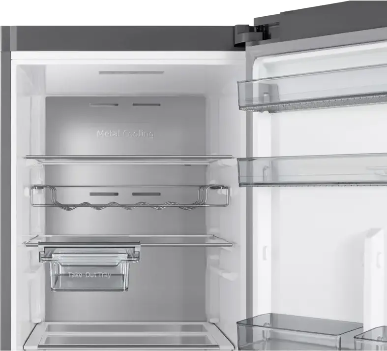 Samsung RR39C7BC5S9 Single Door Freestanding Refrigerator, 387L, No Frost, Digital Inverter Compressor, Metal Cooling, SmartThings, Stainless Steel
