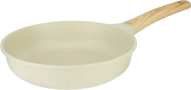 Resto 93810 RAN Aluminum Frypan 26 cm, Pfluon Cookmark Non-Stick Coating, Induction Bottom with Anti-Deformation Disk, Bachelite Wood-Grain Handle