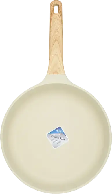 Resto 93810 RAN Aluminum Frypan 26 cm, Pfluon Cookmark Non-Stick Coating, Induction Bottom with Anti-Deformation Disk, Bachelite Wood-Grain Handle