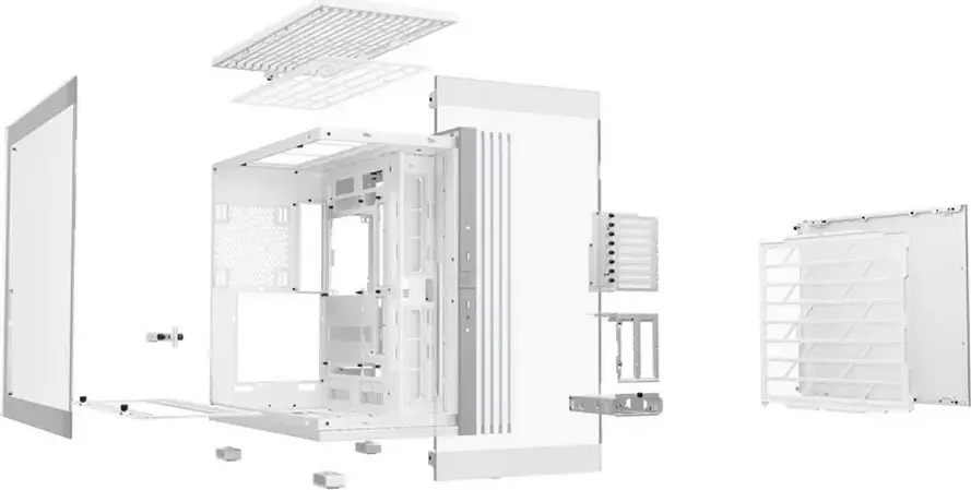 be quiet! Light Base 900 DX BGW69 Midi-Tower Case, White, Panorama Tempered Glass, Invertible Chassis, E-ATX Support, 420mm Radiator, ARGB LED Strip