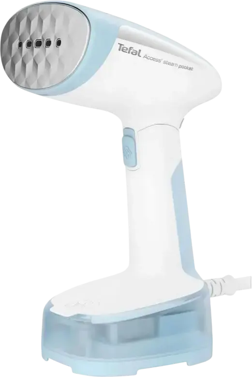 Aparat de călcat vertical cu aburi Tefal DT3041E1, Alb | Albastru deschis