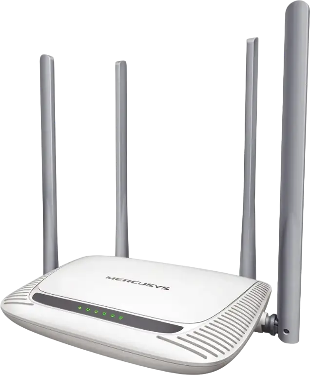 Router Wireless N Mercusys MW325R, 300 Mbps, 2.4 GHz, 4 Antene 5dBi, 2x2 MIMO, Rețea pentru Oaspeți, Control Parental, IPTV, IPv6, Alb