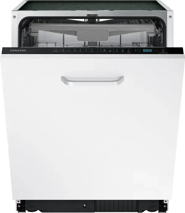 Samsung DW60M6050BB/EO Fully Built-in Dishwasher, 60 cm, 14 Place Settings, 7 Programs, Third Rack for Cutlery, AquaStop, LED Display, Black