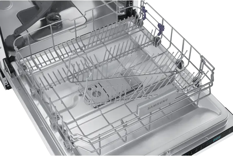 Samsung DW60M6050BB/EO Fully Built-in Dishwasher, 60 cm, 14 Place Settings, 7 Programs, Third Rack for Cutlery, AquaStop, LED Display, Black