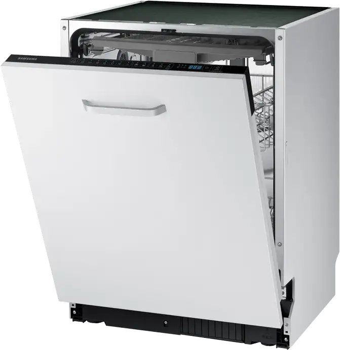 Samsung DW60M6050BB/EO Fully Built-in Dishwasher, 60 cm, 14 Place Settings, 7 Programs, Third Rack for Cutlery, AquaStop, LED Display, Black