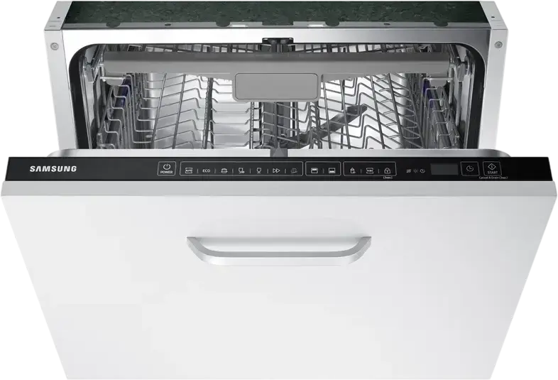 Samsung DW60M6050BB/EO Fully Built-in Dishwasher, 60 cm, 14 Place Settings, 7 Programs, Third Rack for Cutlery, AquaStop, LED Display, Black