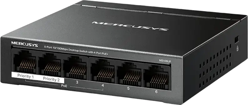Switch de rețea MERCUSYS MS106LP, 4x IEEE 802.3af/at