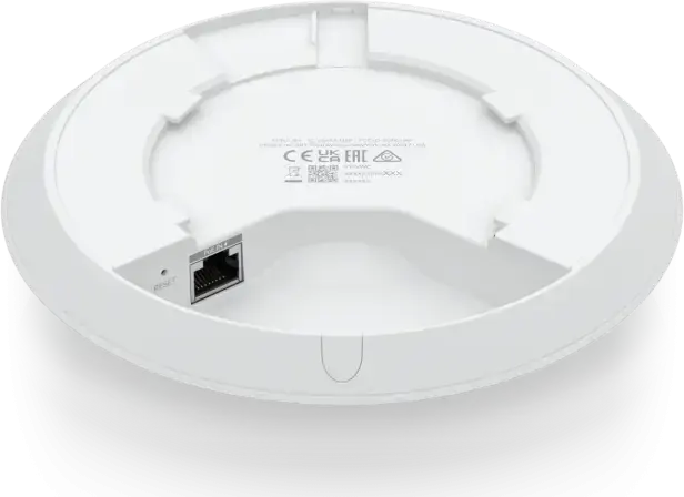 Acces Point Ubiquiti UniFi U6+ WiFi 6, Dual-Band 2.4/5 GHz, 2402 Mbps, 2x2 MU-MIMO, Alimentare PoE, 300+ Clienti, Montare Tavan/Perete, Alb