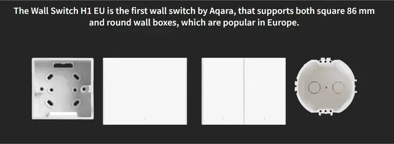 Aqara Smart Wall Switch H1 EU with Neutral WC-EU01 Zigbee 3.0 Single Rocker Smart Light Switch White