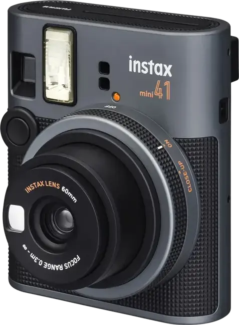 Fujifilm Instax Mini 41 Instant Camera - Black, Built-in Selfie Mirror, Automatic Exposure, for instax mini Instant Film, 62mm x 46mm Photos