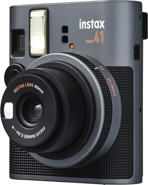 Fujifilm Instax Mini 41 Instant Camera - Black, Built-in Selfie Mirror, Automatic Exposure, for instax mini Instant Film, 62mm x 46mm Photos