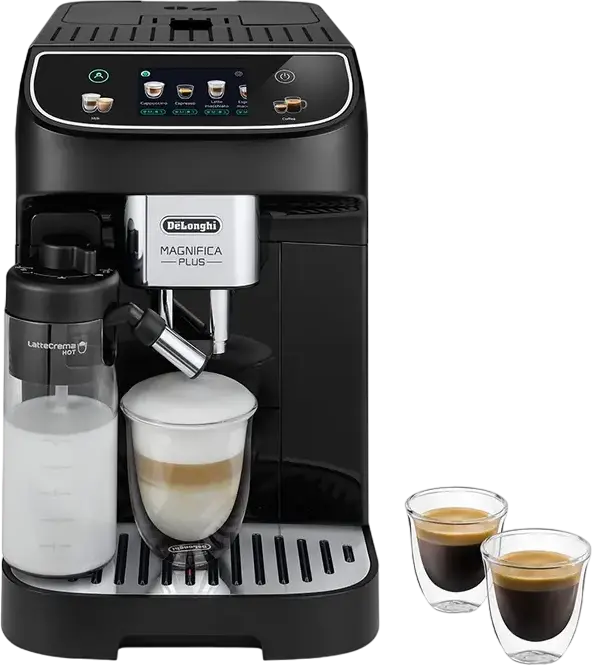espressor DeLonghi Magnifica Plus ECAM 320.60 B Automat Bean-to-Cup, 15 bar, 1450W, Sistem LatteCrema, Rezervor 1.9L, Ecran Touch, Negru