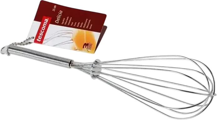 Tescoma Delicia Egg Whisk 630222, High-Grade Stainless Steel Cooking Utensil, 25 cm, with Hanging Loop, Dishwasher Safe