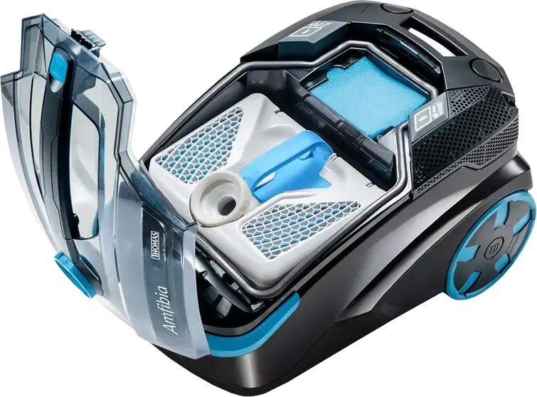 Моющий пылесос Thomas DryBox Amfibia, 1700 Вт, фильтрация AQUA-BOX и циклонный фильтр, фильтр HEPA 13, система распыления, черный/синий