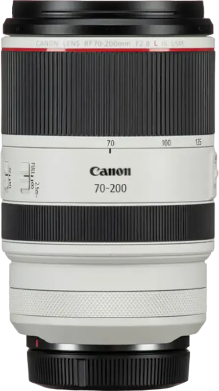 Obiectiv Telezoom Canon RF 70-200mm f/2.8L IS USM pentru Full Frame și APS-C, Autofocus Dual Nano USM, Stabilizare Imagine 5 trepte, Rezistent la intemperii