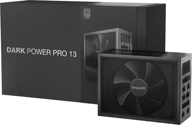 be quiet! Dark Power Pro 13 1600W PSU, 80 PLUS Titanium, ATX 3.1, Fully Modular, PCIe 5.1 12V-2x6, Silent Wings Fan, BN332