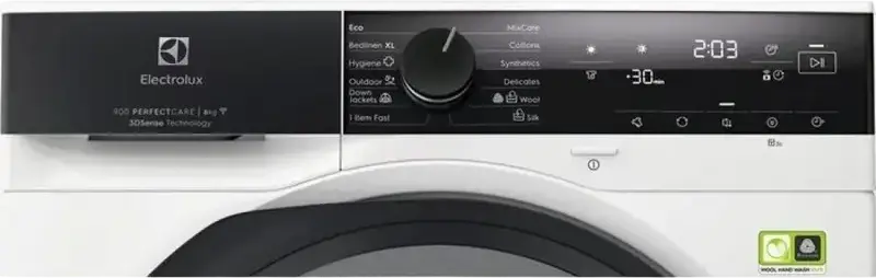 Uscator rufe cu pompa de caldura Electrolux EW9D4854KE PerfectCare 900, 8kg, Clasa Energetica A, 3DSense, Wi-Fi, Motor Inverter, Alb/Negru, 12 Programe