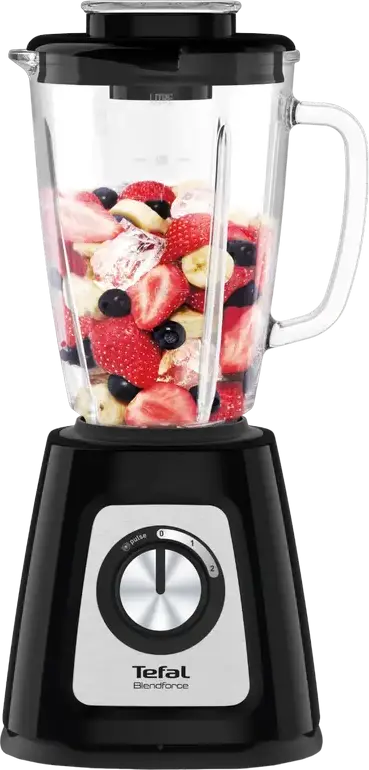 Tefal Blendforce 2 BL438831 Blender 800W, 1.75L Thermo-resistant Glass Bowl, Powelix 6 Stainless Steel Blades, Air Cooling, with Grinder and Chopper