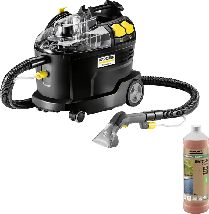 Karcher Puzzi 8/1 Go!Further Spray Extraction Machine, Carpet and Upholstery Cleaner, 1200W, 8L Fresh Water Tank, 7L Dirty Water Tank, Black Limited Edition